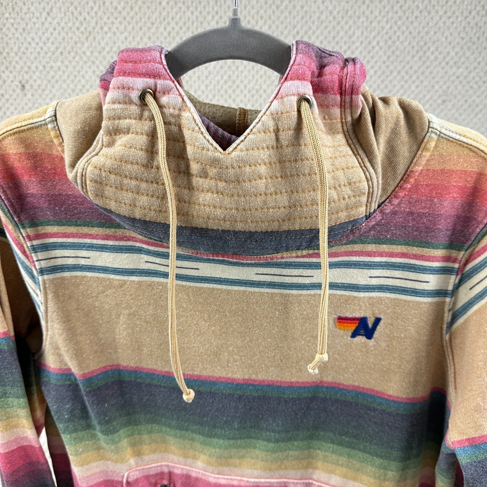Aviator Nation Hoodie Unisex M Serape Ninja Stripe Aztec Pullover Sweatshirt USA - Picture 14 of 15